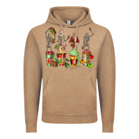 Vintage Coffee christmas skeleton coffee cups Vintage Hoodie - FaDigitalArtStudio