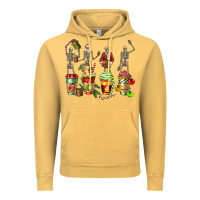 Vintage Mustard christmas skeleton coffee cups Vintage Hoodie - FaDigitalArtStudio