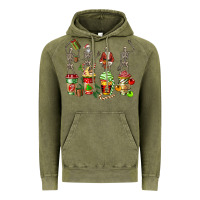 Vintage Olive christmas skeleton coffee cups Vintage Hoodie - FaDigitalArtStudio