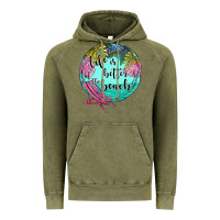 Vintage Olive life is better at the beach Vintage Hoodie - JahusDesignShop