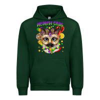 Forest Green meowdi gras mardi gras cat Urban Hoodie - CowGirlArtShop