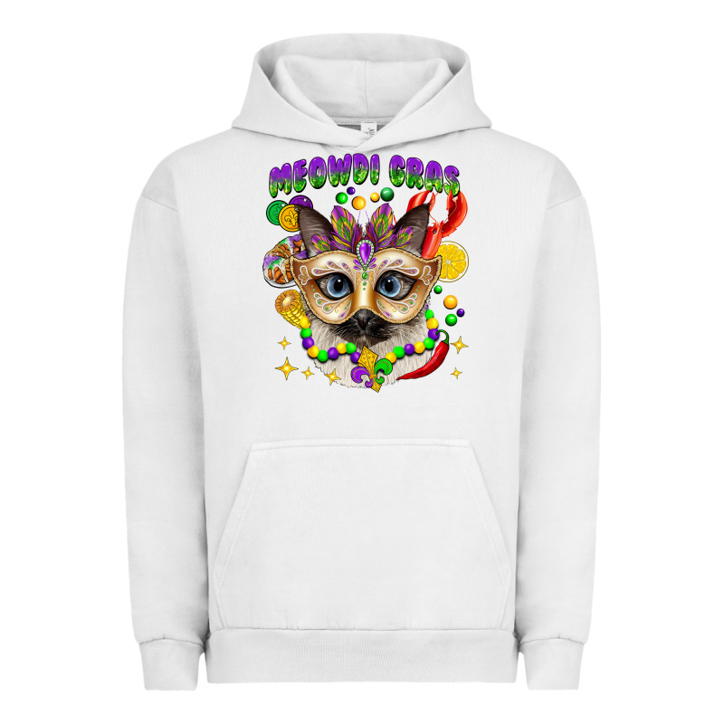 Meowdi Gras Mardi Gras Cat Urban Hoodie by CowGirlArtShop | Teevron