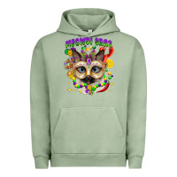 Pigment Oil Green meowdi gras mardi gras cat Urban Hoodie - CowGirlArtShop