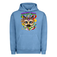 Pigment Pebble Blue meowdi gras mardi gras cat Urban Hoodie - CowGirlArtShop