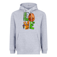 Heather Grey love halloween Heavyweight Hoodie - BundleAndBundleShop
