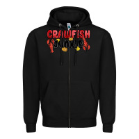 Black crawfish junkie Zipper Hoodie - MaliasSmallBusiness