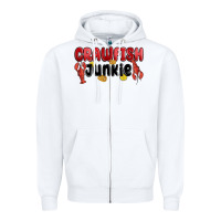 White crawfish junkie Zipper Hoodie - MaliasSmallBusiness