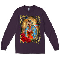 Plum our lady of guadalupe frame Long Sleeve Tee - BarkalooDesign