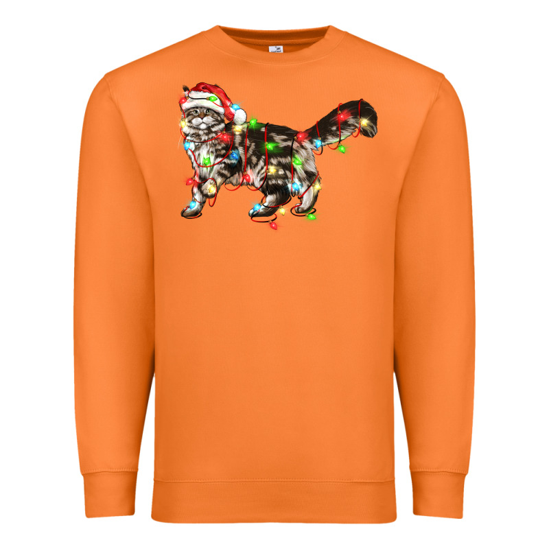 Christmas Christmas Maine Coon Cat Cat Premium Sweatshirt by LillyAllenDesigns | Teevron