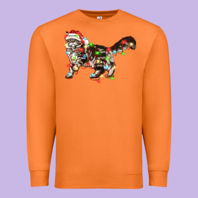Christmas Christmas Maine Coon Cat Cat Premium Sweatshirt Designed By Lillyallendesigns
