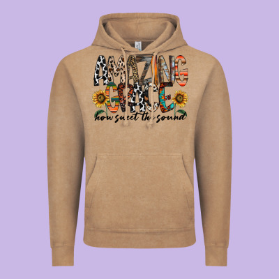 Amazing Grace How Sweet The Sound Vintage Hoodie Designed By Racoondesign