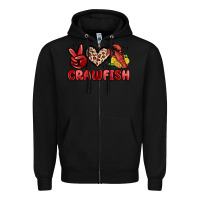 Black peace love crawfish Zipper Hoodie - MaliasSmallBusiness