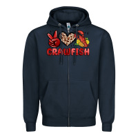Navy peace love crawfish Zipper Hoodie - MaliasSmallBusiness