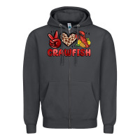 Smoke peace love crawfish Zipper Hoodie - MaliasSmallBusiness
