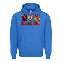 True Royal peace love crawfish Zipper Hoodie - MaliasSmallBusiness
