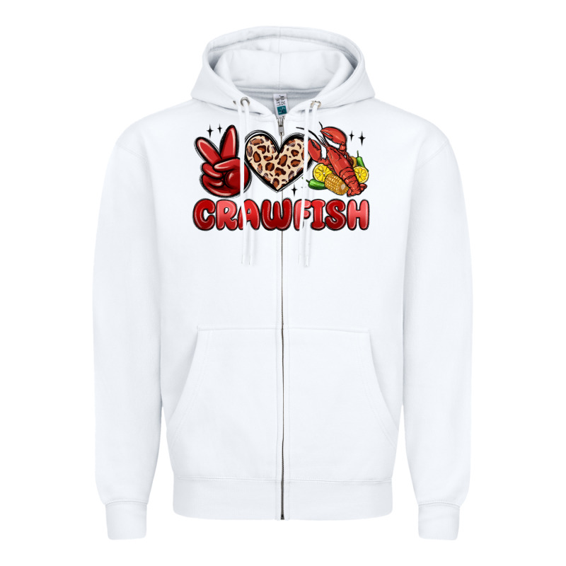 Peace Love Crawfish Zipper Hoodie by MaliasSmallBusiness | Teevron