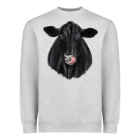 Heather Grey black angus Heavyweight Sweatshirt - JahusDesignShop