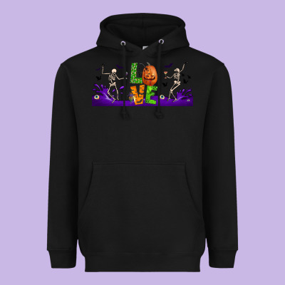 Love Halloween  Libbey Glass Heavyweight Hoodie Designed By Bundleandbundleshop