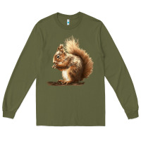Army Green Squirrels Long Sleeve Tee - LillyAllenDesigns