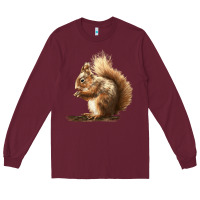Burgundy Squirrels Long Sleeve Tee - LillyAllenDesigns