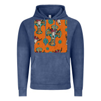 Vintage Denim western cross and bull skull seamless pattern Vintage Hoodie - HRA Design Shop