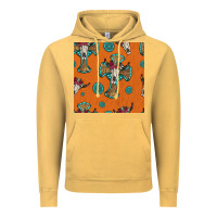 Vintage Mustard western cross and bull skull seamless pattern Vintage Hoodie - HRA Design Shop