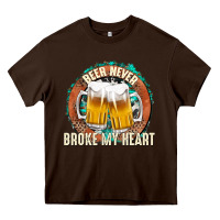 Chocolate Brown beer never broke my heart Heavy Core Tee - texasbilliewilder