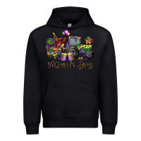 Black mardi gras tractor Urban Hoodie - CowGirlArtShop