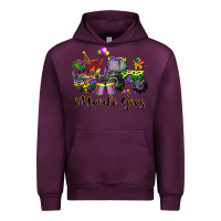 Mauve Wine mardi gras tractor Urban Hoodie - CowGirlArtShop