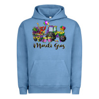 Pigment Pebble Blue mardi gras tractor Urban Hoodie - CowGirlArtShop