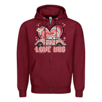 Burgundy love bug Zipper Hoodie - MaliasSmallBusiness