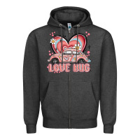 Charcoal Heather love bug Zipper Hoodie - MaliasSmallBusiness