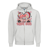 Dove Grey love bug Zipper Hoodie - MaliasSmallBusiness
