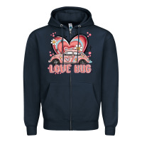 Navy love bug Zipper Hoodie - MaliasSmallBusiness