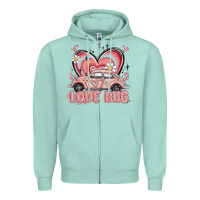 Seafoam love bug Zipper Hoodie - MaliasSmallBusiness