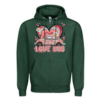 Sports Green love bug Zipper Hoodie - MaliasSmallBusiness