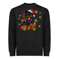 Black black cat meowy christmas Heavyweight Sweatshirt - AdoDesignShop