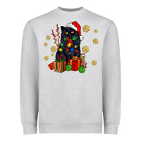 Heather Grey black cat meowy christmas Heavyweight Sweatshirt - AdoDesignShop