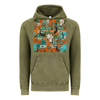 Vintage Olive western bull skull seamless pattern Vintage Hoodie - HRA Design Shop