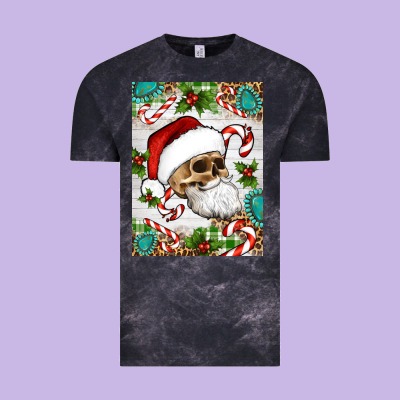 Christmas Hippie Skeleton Santa Vintage Tee Designed By Artiststas