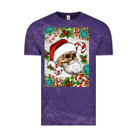 Cloud Purple Christmas hippie skeleton santa Vintage Tee - Artiststas