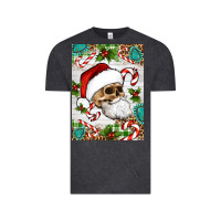 Vintage Black Christmas hippie skeleton santa Vintage Tee - Artiststas