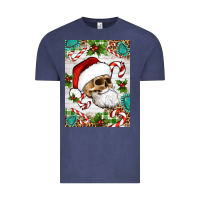 Vintage Denim Christmas hippie skeleton santa Vintage Tee - Artiststas