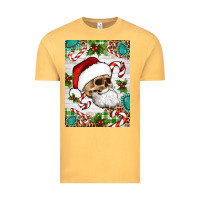Vintage Mustard Christmas hippie skeleton santa Vintage Tee - Artiststas