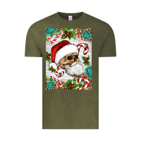 Vintage Olive Christmas hippie skeleton santa Vintage Tee - Artiststas