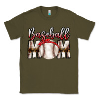 Army Green Baseball Mom Classic Tee - CowhideDigitalArt