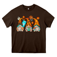 Chocolate Brown basketball gnomes Heavy Core Tee - Zillion Design Studio
