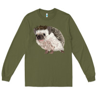 Army Green Hedgehog Illustrations Long Sleeve Tee - LillyAllenDesigns