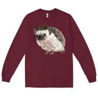 Burgundy Hedgehog Illustrations Long Sleeve Tee - LillyAllenDesigns