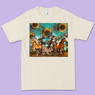 Western Horses Premium Tee Designed By Zillion Design Studio